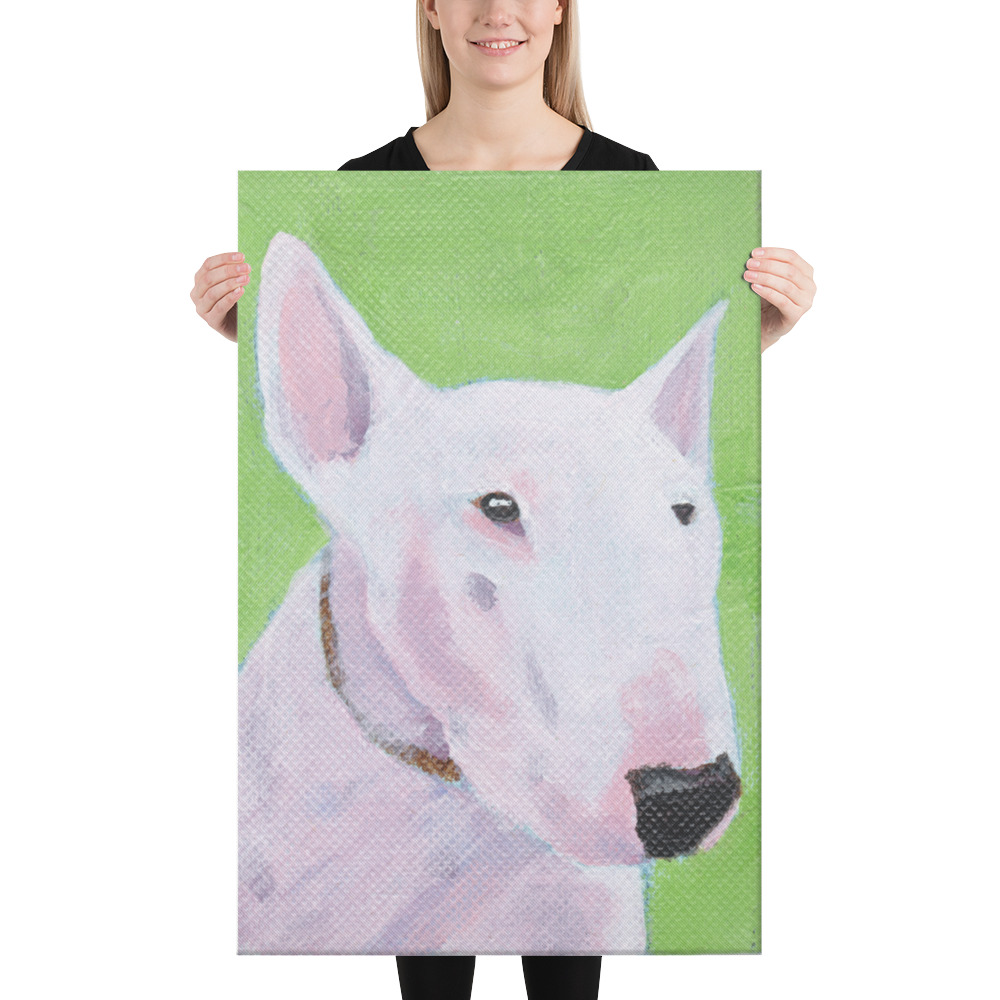 English Bull Terrier Canvas Print Wall Art Tina Lewis Art