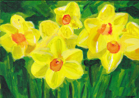 Daffodils on gessobord