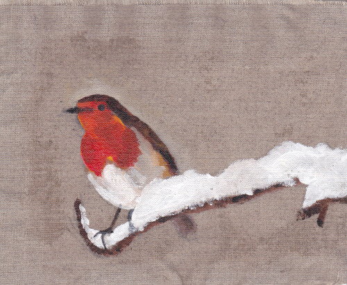 Robin on linen