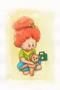 teddy's health original watercolour