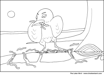 Later Bird Colouring Page