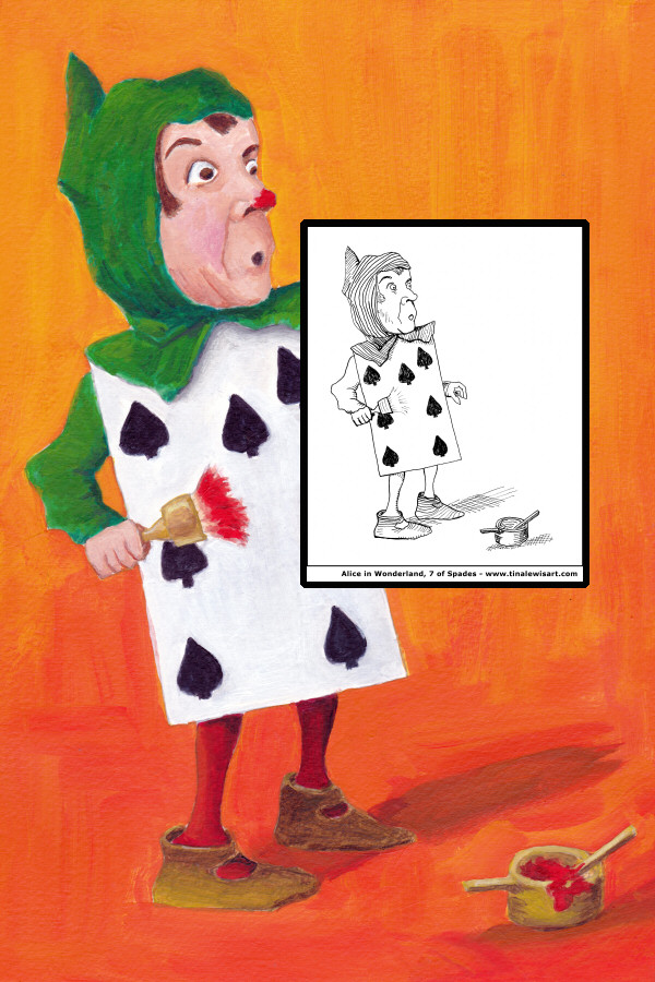 7 Spades Colouring Page