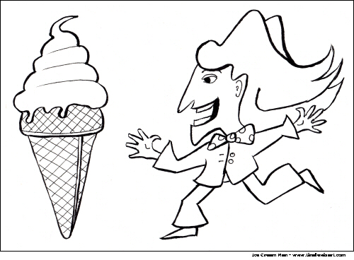 Ice cream man Colouring Page