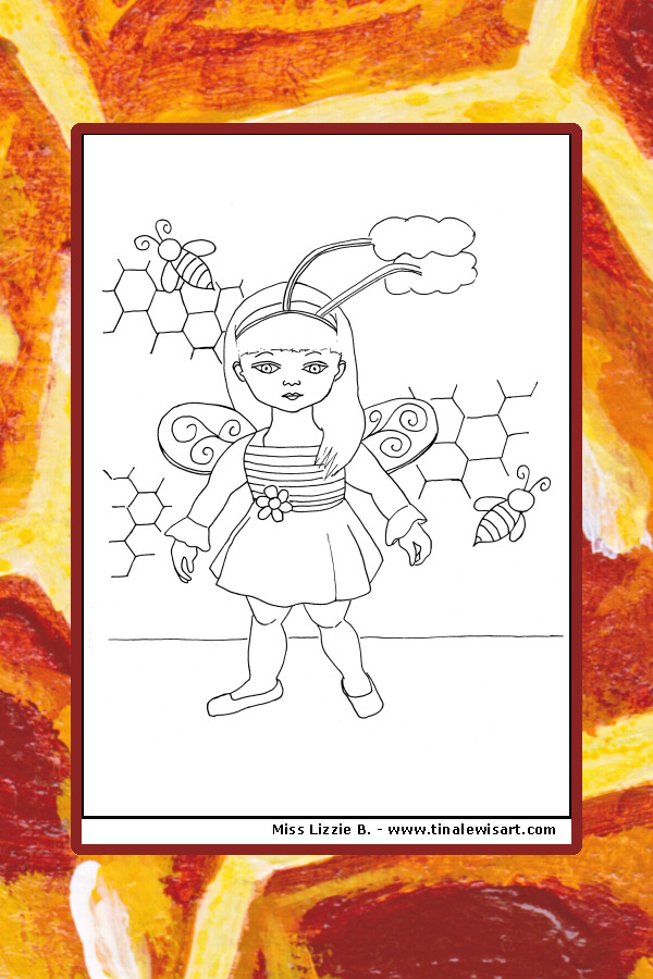 Miss Lizzie B. Colouring Page