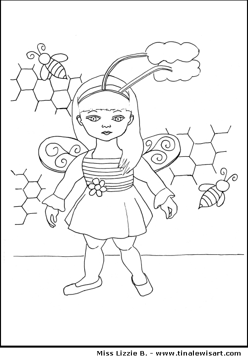 Miss Lizzie B. Colouring Page