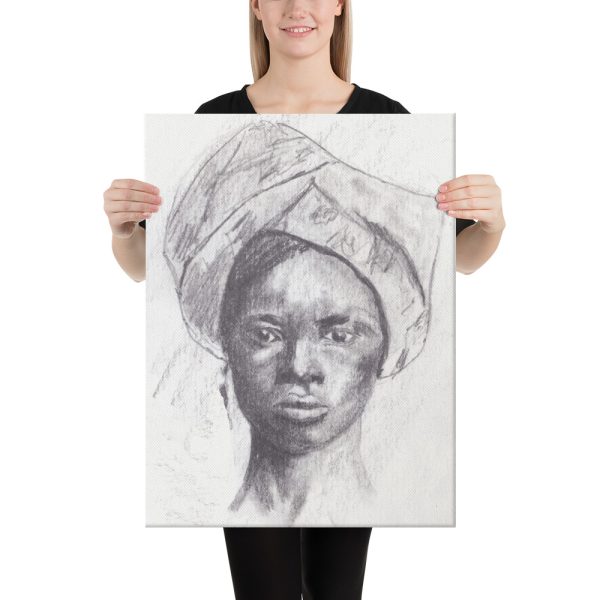 African Woman in Head Tie Canvas Print Wall Art
