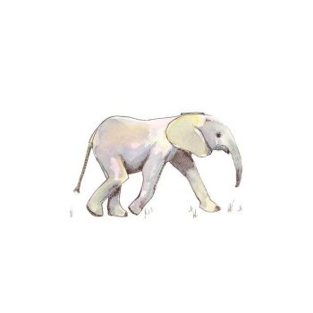 Baby Elephant in Pastel Poster Print Wall Art