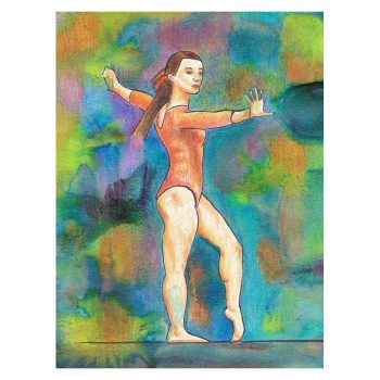 Gymnast on Print Painting Poster Print Wall Art