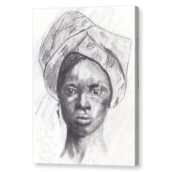 African Woman in Head Tie Canvas Print Wall Art