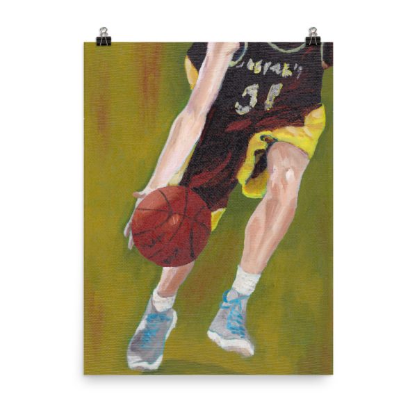 Basketball Player and Ball Poster Print Wall Art