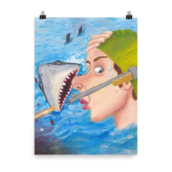 Whew Shark Shock Poster Print Wall Art