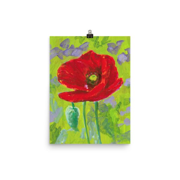 Red Poppy Flower Painting Poster Print Wall Art