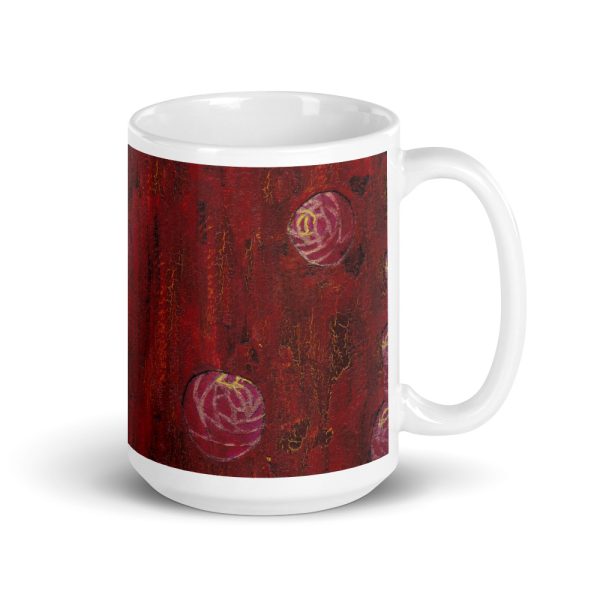 Red Mixed Media Texture 15oz Ceramic Coffee Mug