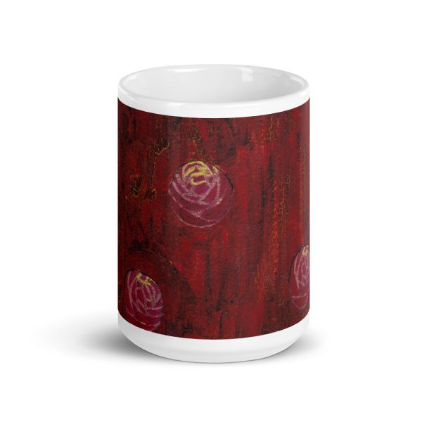 Red Mixed Media Texture 15oz Ceramic Coffee Mug