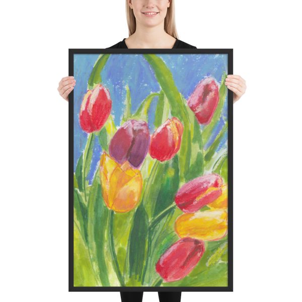Colourful Tulips Framed Print Wall Art