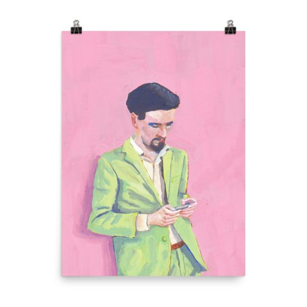 Cool in Green, Portrait Painting, Poster Print Wall Art