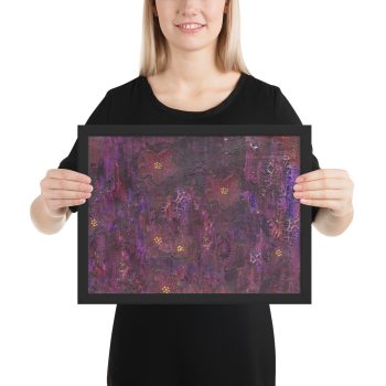 Purple Mixed Media Texture Framed Print Wall Art