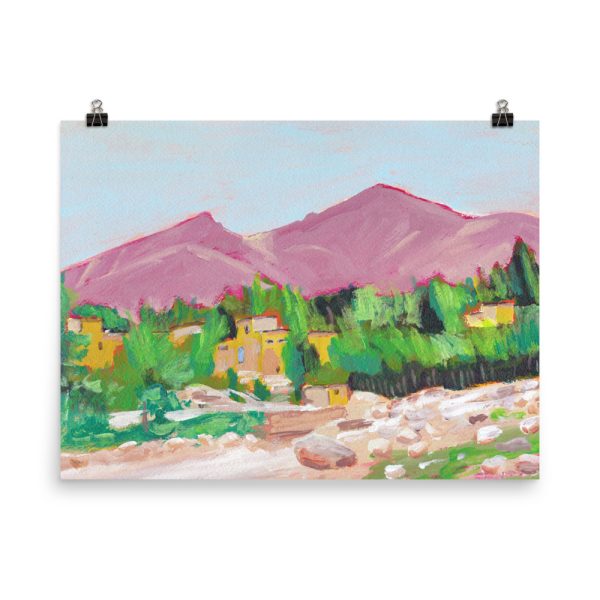 Afghan Oasis Landscape Painting, Poster Print Wall Art