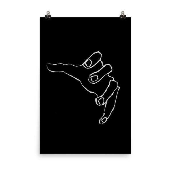 The Reaching Hand Drawing Poster Print Wall Art