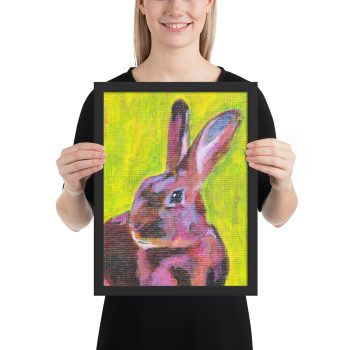 Red Belgian Hare Painting Framed Print Wall Art