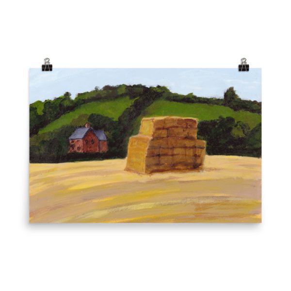 Haystack in England Landscape Painting Poster Print Wall Art