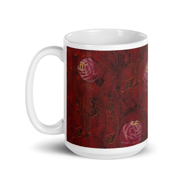 Red Mixed Media Texture 15oz Ceramic Coffee Mug