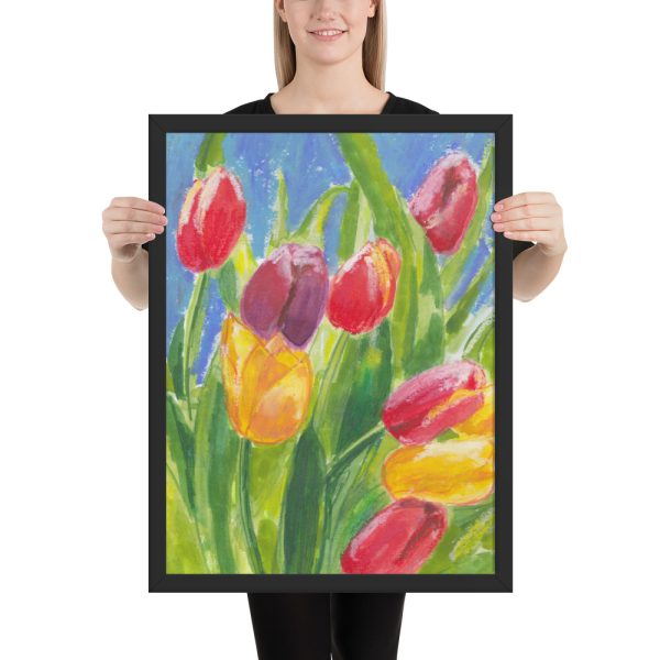 Colourful Tulips Framed Print Wall Art
