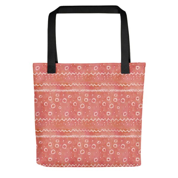 Red watercolour pattern tote bag