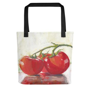 Three Tomatoes Still Life Painting Tote Bag