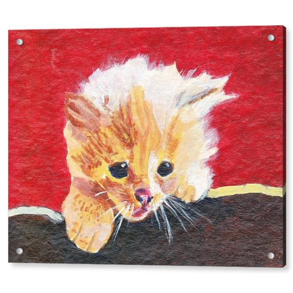 Naughty Kitten Painting 18 x 24 inches Acrylic Print Wall Art