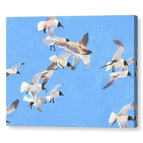Flock of Seagulls Canvas Print Wall Art 12x16