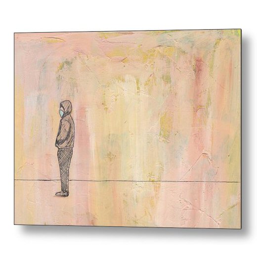 Social Distancing Standing 18 x 24 inches Metal Print Wall Art
