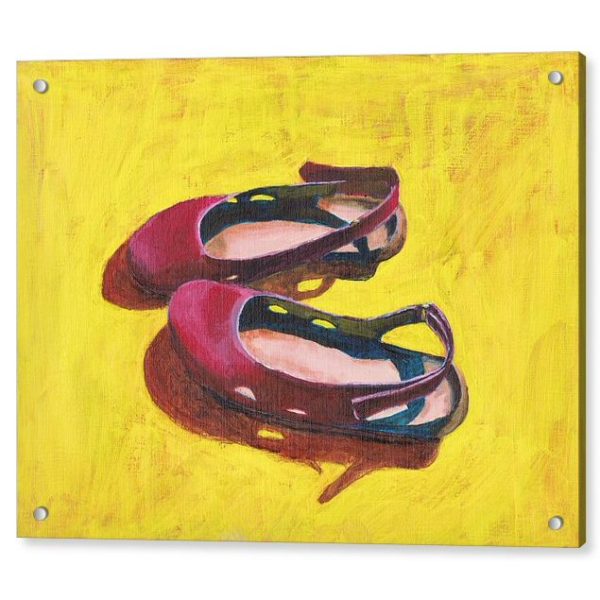 Raspberry Summer Sandals Painting 18 x 24 inches Acrylic Print Wall Art