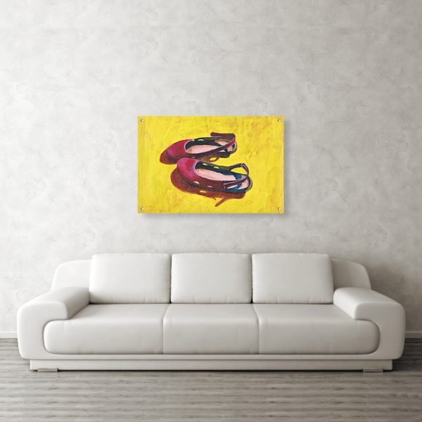 Raspberry Summer Sandals Painting 24 x 36 inches Acrylic Print Wall Art
