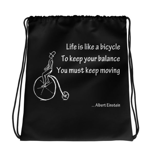 Albert Einstein Life Bicycle Drawstring Bag