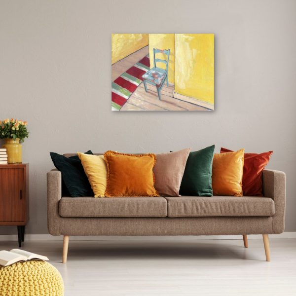 Runner and Teal Chair Canvas Wall Art