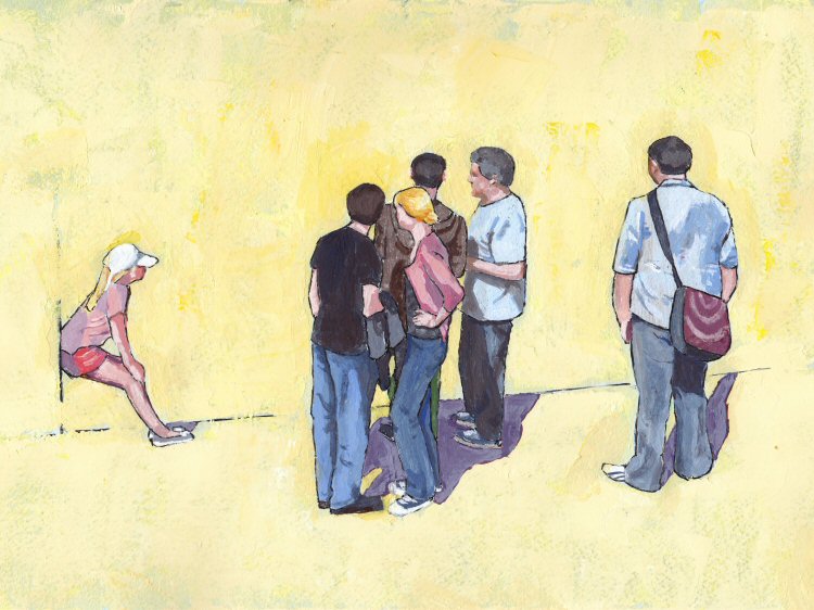 People Stand and People Watch Painting