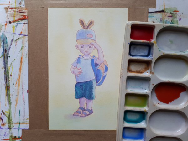 Initial washes of acrylic