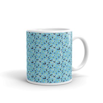 Forget Me Not Pattern Glossy Ceramic Mug