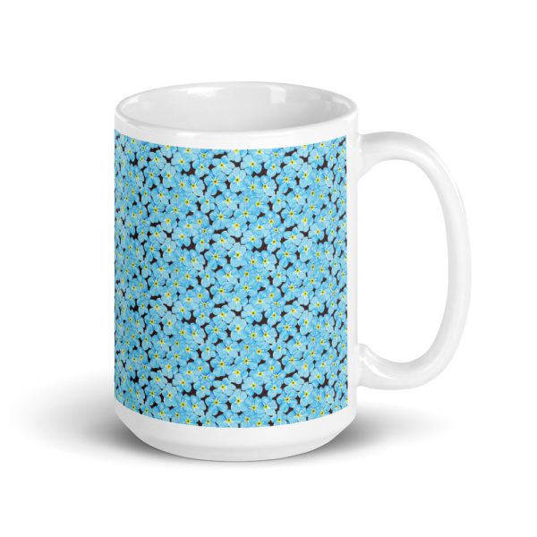 Forget Me Not Pattern Glossy Ceramic Mug 15oz