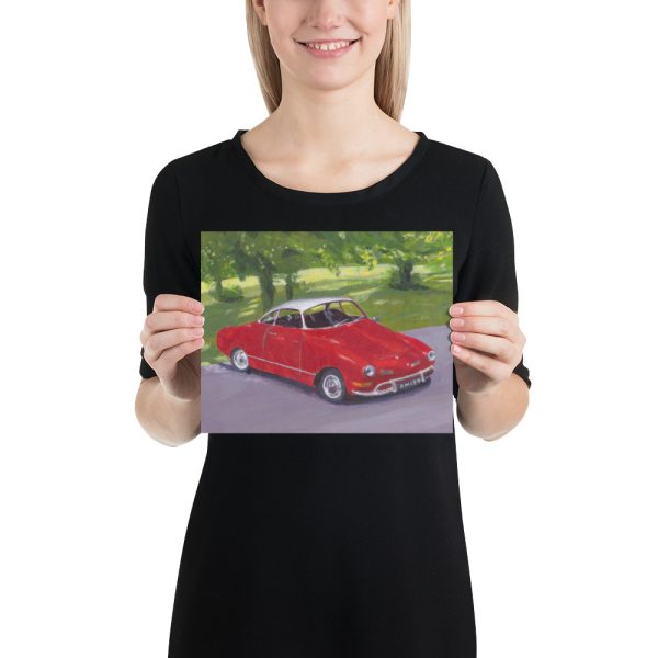 Red Classic Car in Greenwich 8x10 Poster