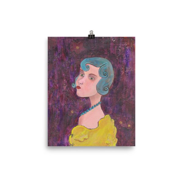 Lady with Blue Curls 8x10 Poster