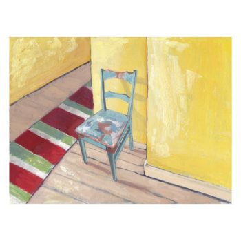 Rustic Teal Chair Painting