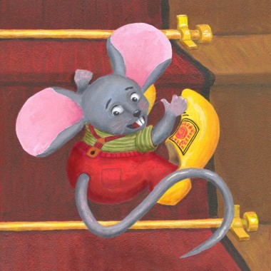 Little Mouse with Clogs On Painting