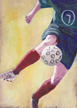 Footballer In Red Socks