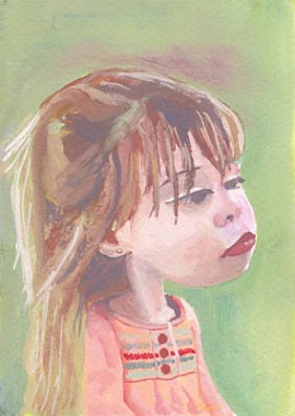 Little Girl In Pink Dress